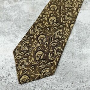 Polo By Ralph Lauren Silk Tie Mens One Size Brown Paisley Made In USA Necktie